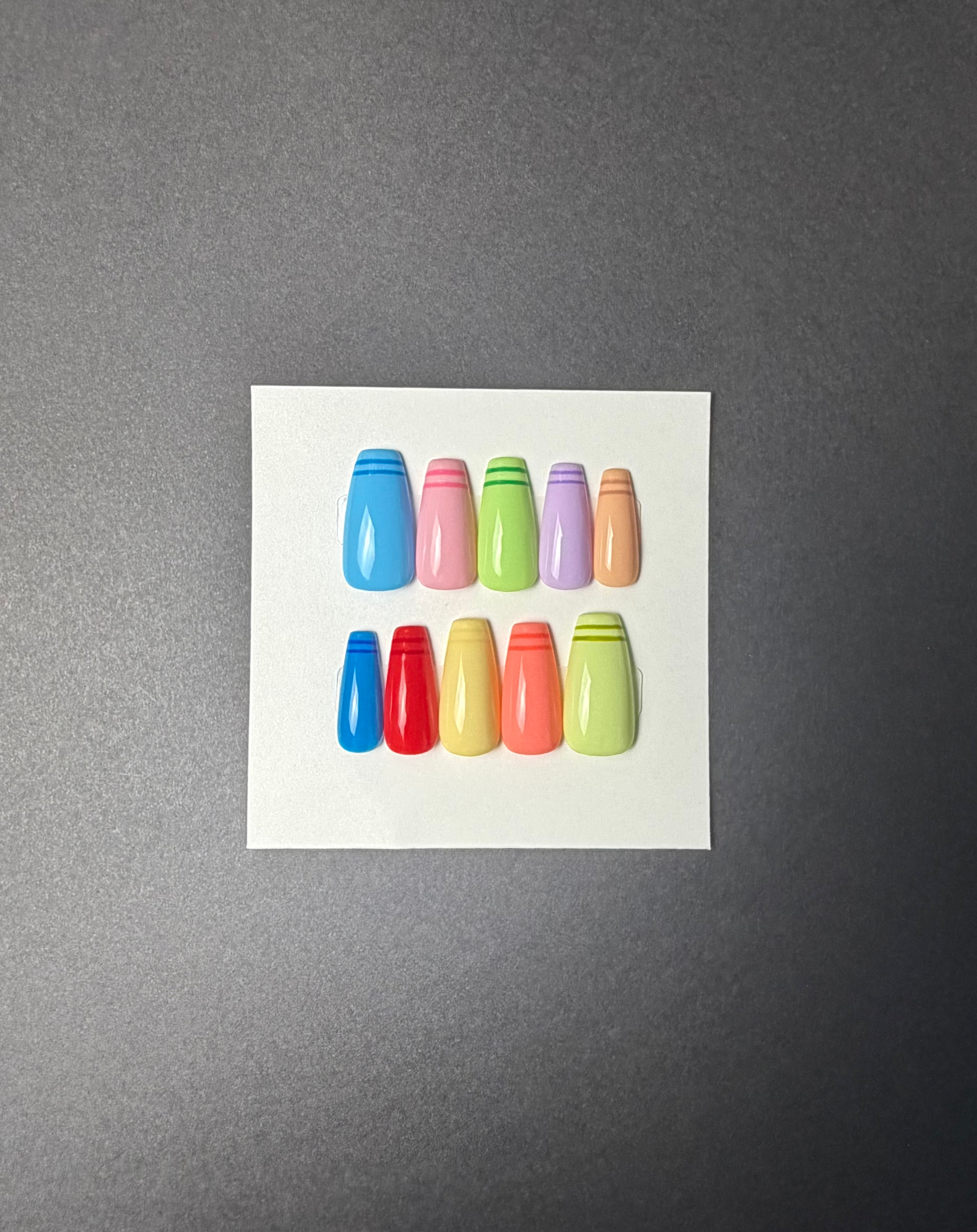 Colorful Crayons Press on Nails