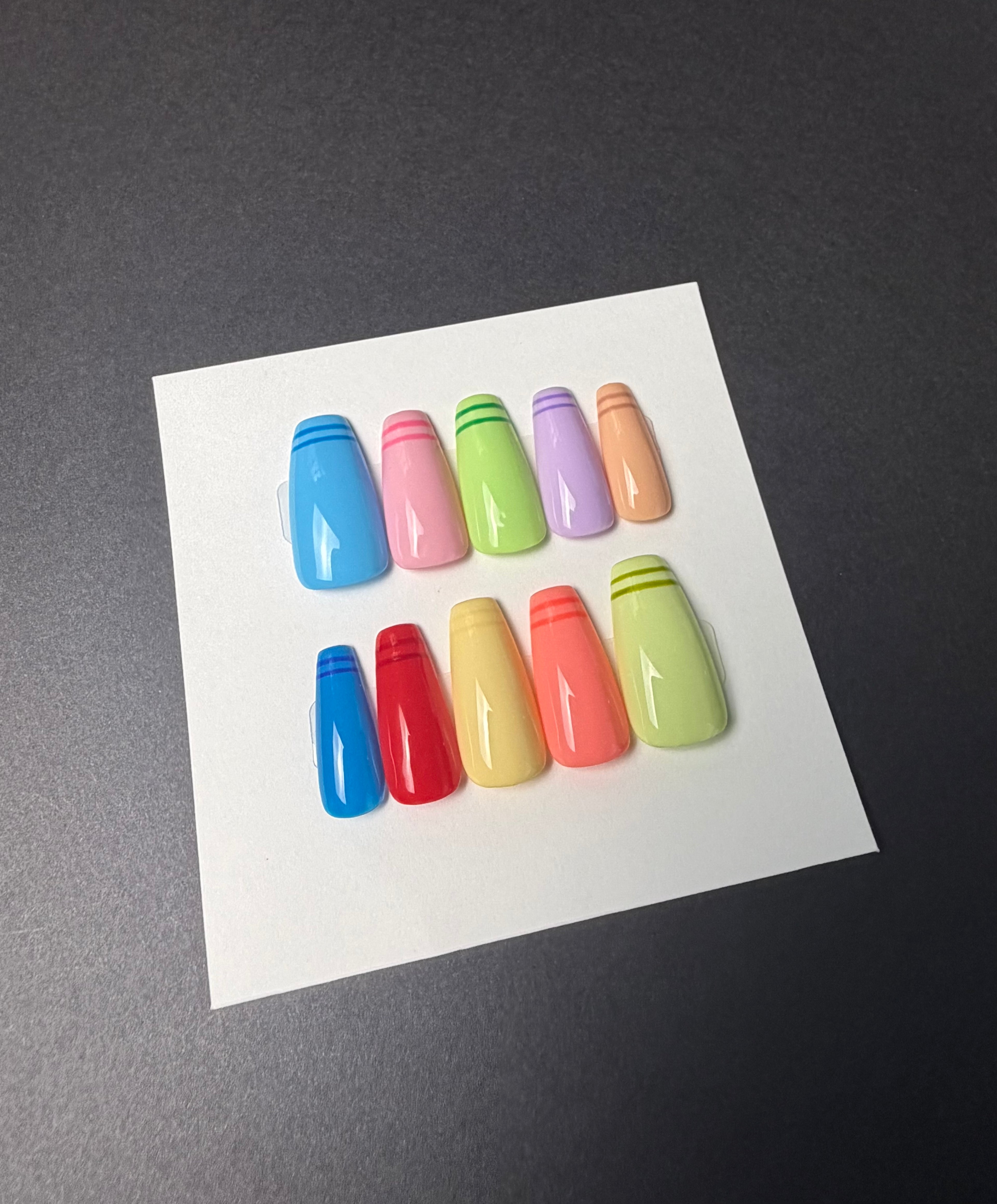 Colorful Crayons Press on Nails