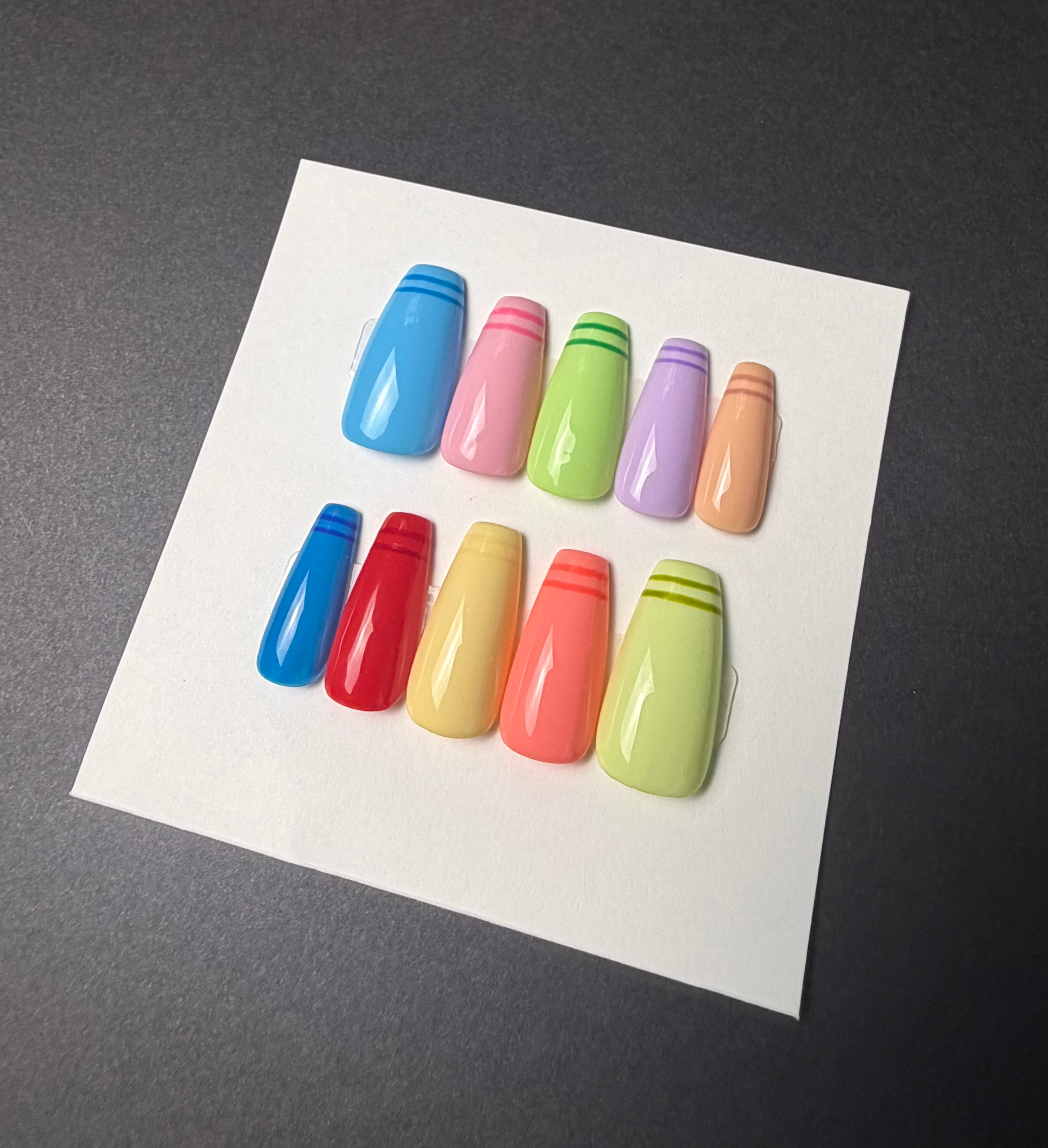 Colorful Crayons Press on Nails