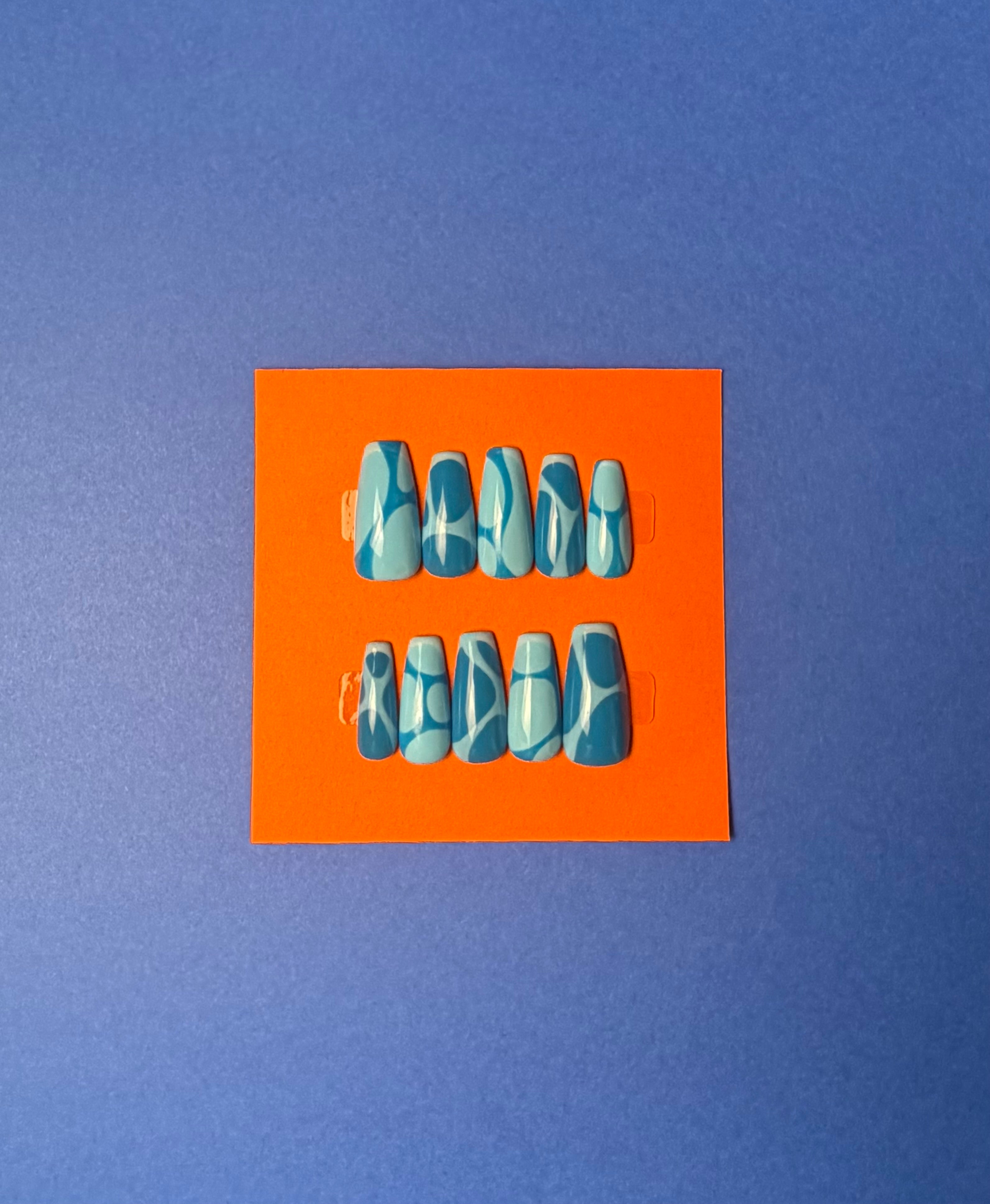 Blue Water Press on Nails