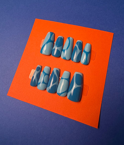 Blue Water Press on Nails